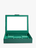 WOLF Sophia leather jewellery box with window (British brand)
