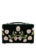 WOLF Zoe velvet jewellery box medium embroidered floral (British brand)