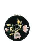 WOLF Zoe Velvet Round Travel Jewellery Case