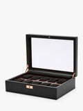 WOLF Axis vegan leather 10 piece watch box - British product