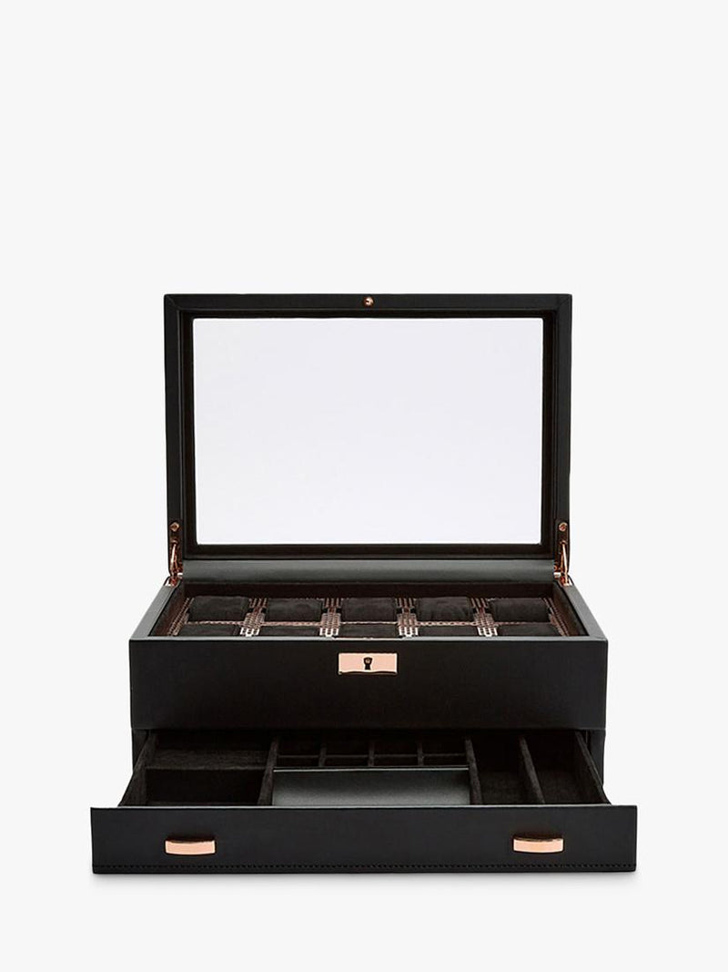 WOLF Axis watch box 10 piece copper vegan leather (British brand)