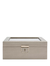 John Lewis WOLF Palermo Leather 6 Piece Watch Box, Pewter- Buy online at McGrocer