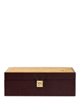 John Lewis WOLF Philipp Vegan Leather & Nubuck Watch and Jewellery Lifestyle Box, Chestnut- Buy online at McGrocer