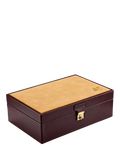 WOLF vegan leather watch and jewellery box chestnut, imported from the UK