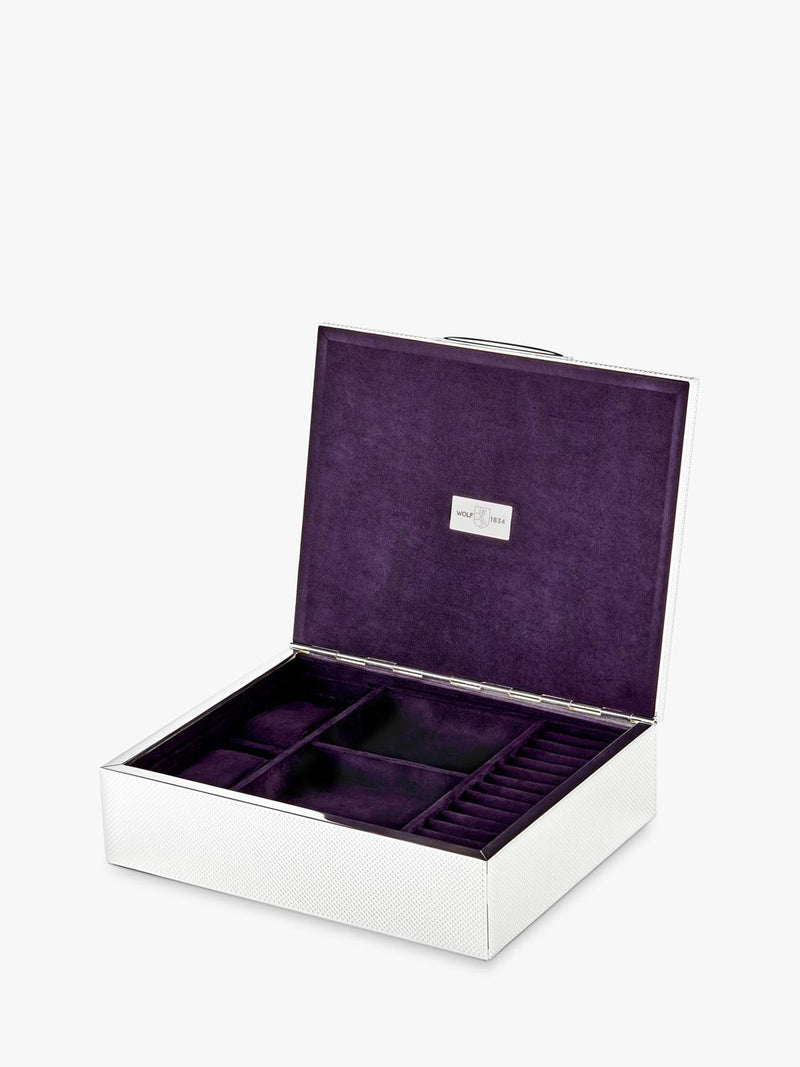WOLF silver-plated watch and jewellery box, UK version