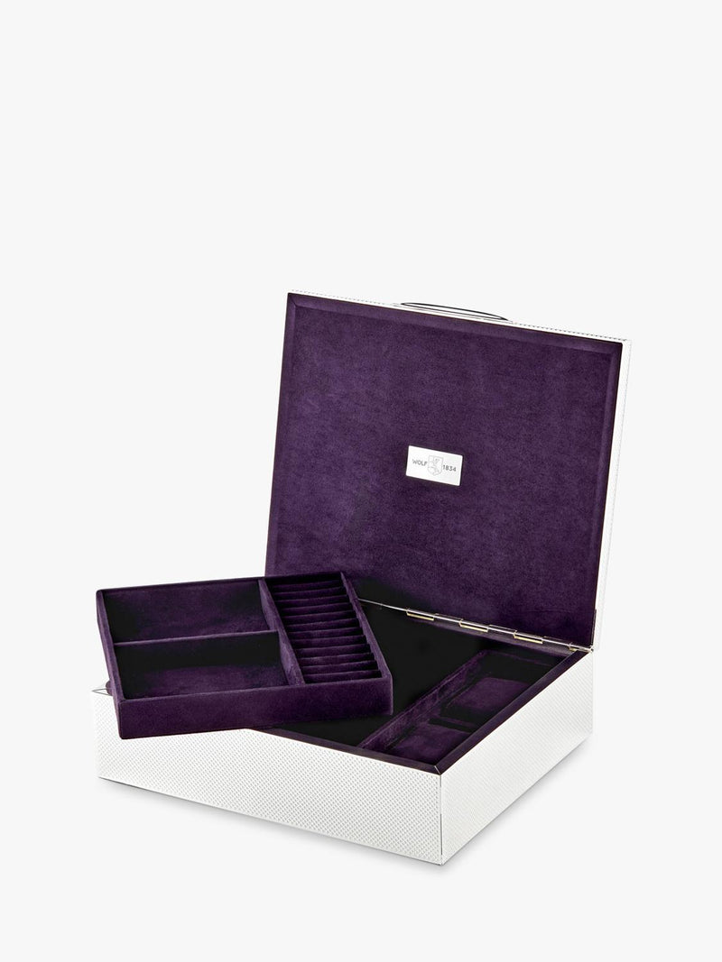 WOLF silver-plated watch and jewellery box, UK version
