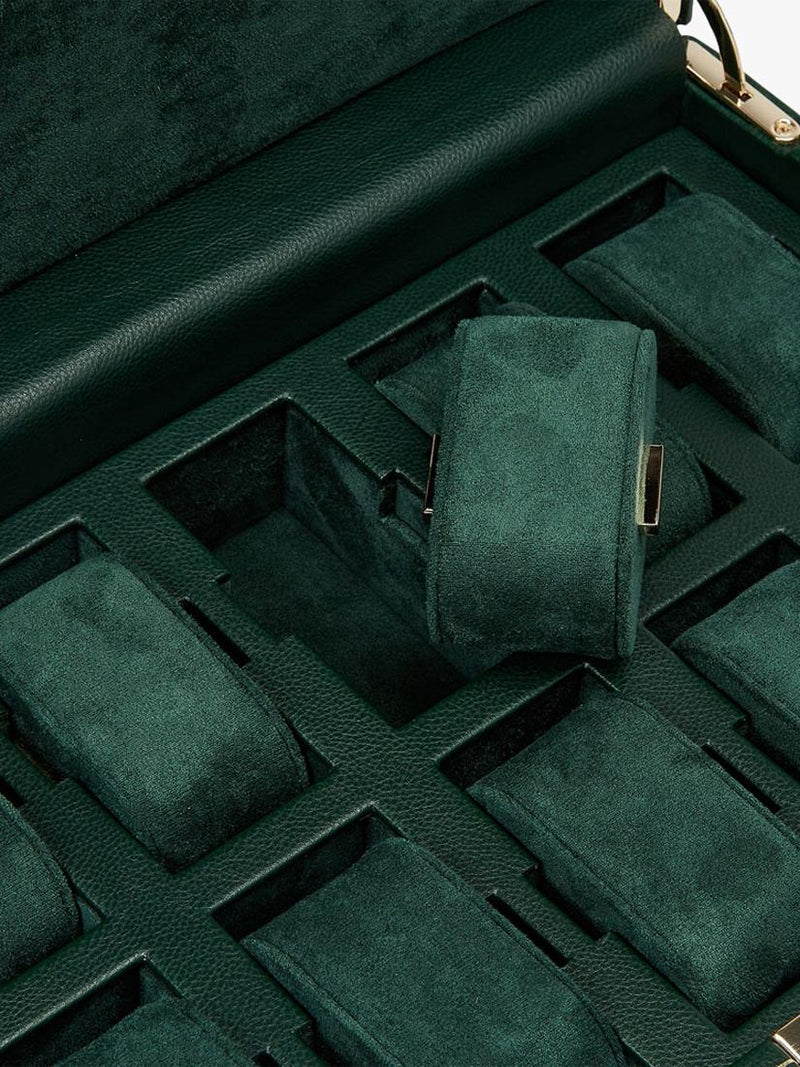 WOLF vegan leather green watch box 10 piece, imported from the UK