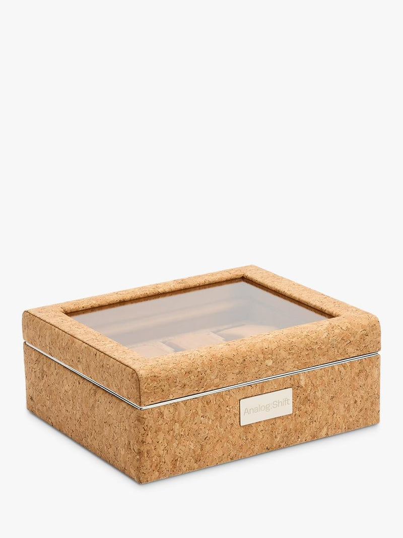 WOLF cork watch box 8 compartments natural cork (British brand)