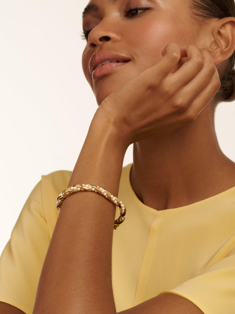 Ted Baker Tilaa Twisted Pearl Cuff bracelet, gold tone - British product
