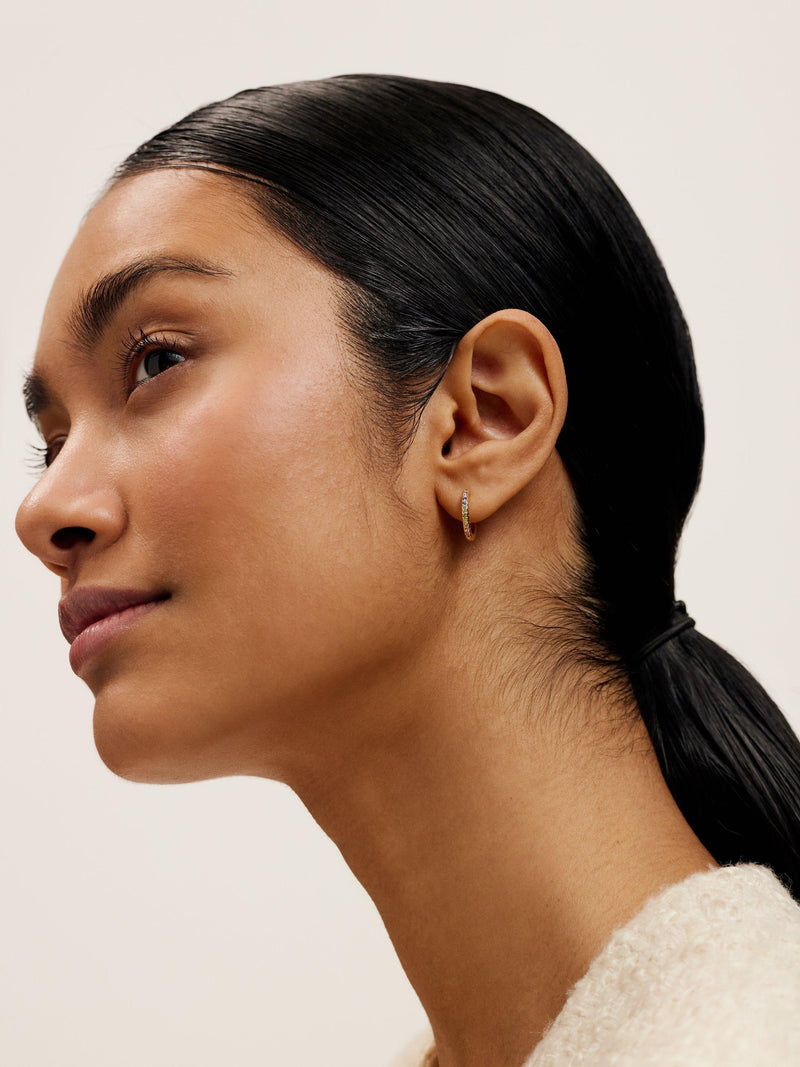 Ted Baker Heplie crystal hoop earrings gold tone, UK version