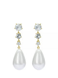 Ted Baker Pearsti drop earrings with faux pearl and crystals - British product