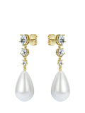 Ted Baker Pearsti drop earrings with faux pearl and crystals - British product