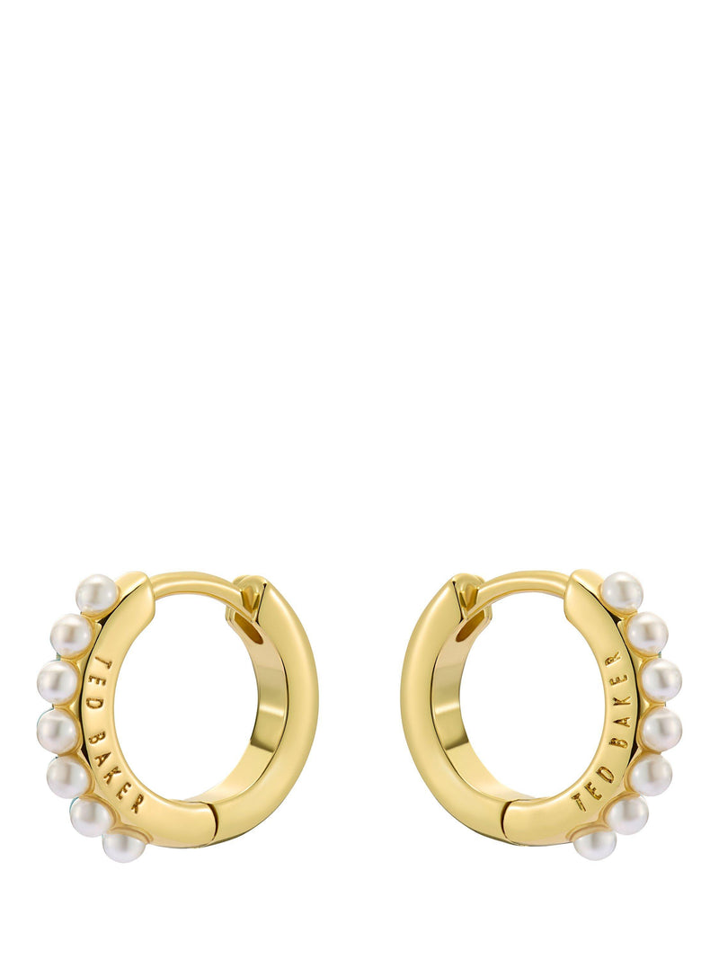 Ted Baker pearl huggie earrings gold, imported from the UK
