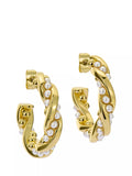 Ted Baker Tiyaa twisted pearl hoop earrings gold, imported from the UK