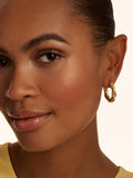 Ted Baker Tiyaa twisted pearl hoop earrings gold, imported from the UK