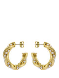 Ted Baker Tiyaa twisted pearl hoop earrings gold, imported from the UK