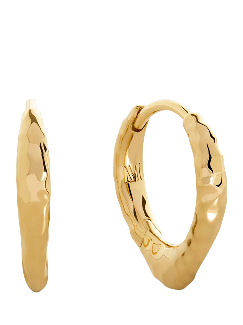 Monica Vinader gold vermeil tapered huggie earrings, UK version
