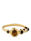 Monica Vinader MV Siren™ Bezel Multi Gemstone Ring, Gold/Brown, O