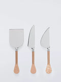 John Lewis cheese knife set of 3, copper handles (British brand)