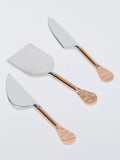 John Lewis cheese knife set of 3, copper handles (British brand)