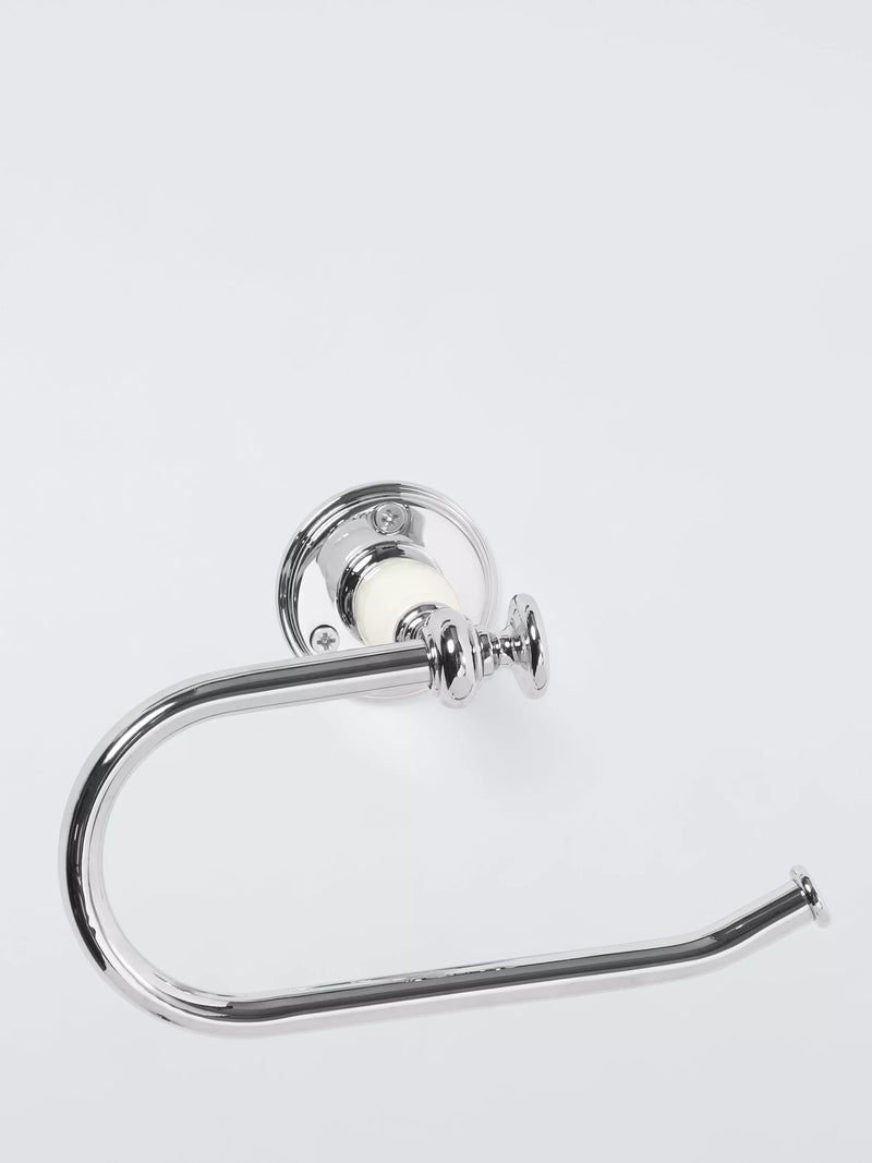 John Lewis Legacy Swing Toilet Roll Holder in white and chrome, UK version