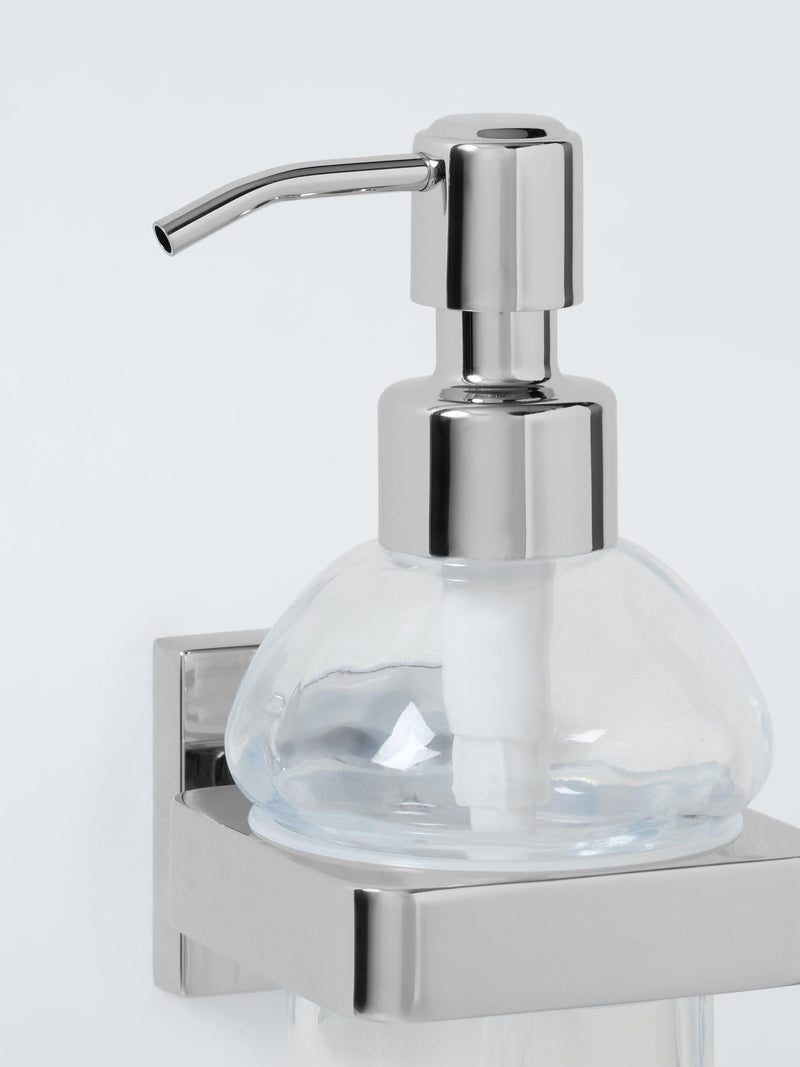 John Lewis Prism glass soap dispenser chrome finish - British product
