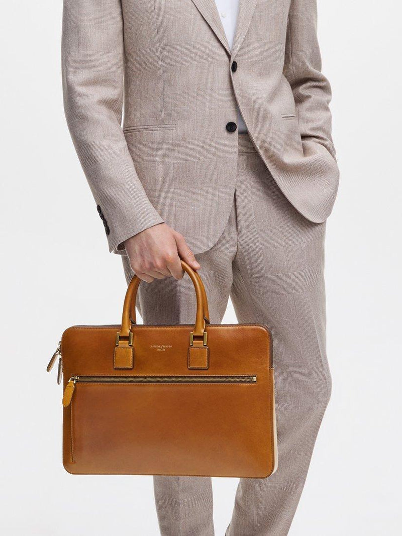 Aspinal of London Connaught Folio full-grain leather briefcase (British brand)