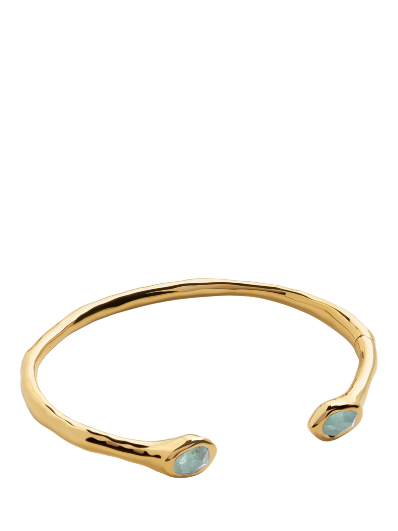Monica Vinader aquamarine cuff bracelet gold vermeil large - British product