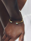 Monica Vinader aquamarine cuff bracelet gold vermeil large - British product