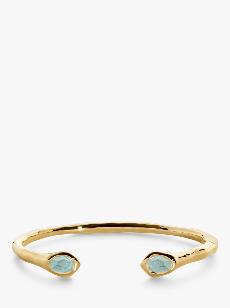 Monica Vinader aquamarine cuff bracelet gold vermeil large - British product