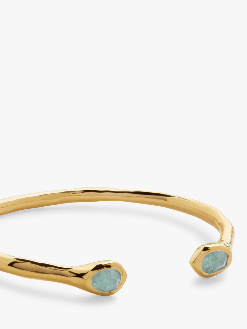 Monica Vinader aquamarine cuff bracelet gold vermeil large - British product