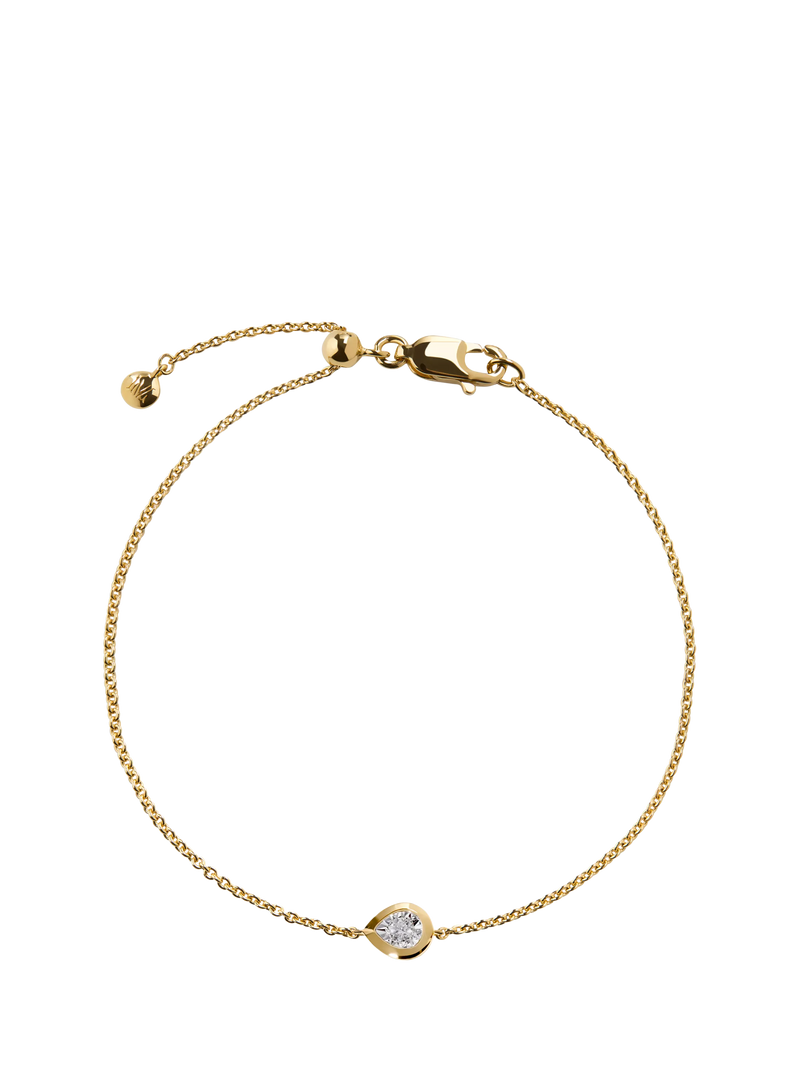 Monica Vinader lab grown diamond chain bracelet in gold vermeil, UK version