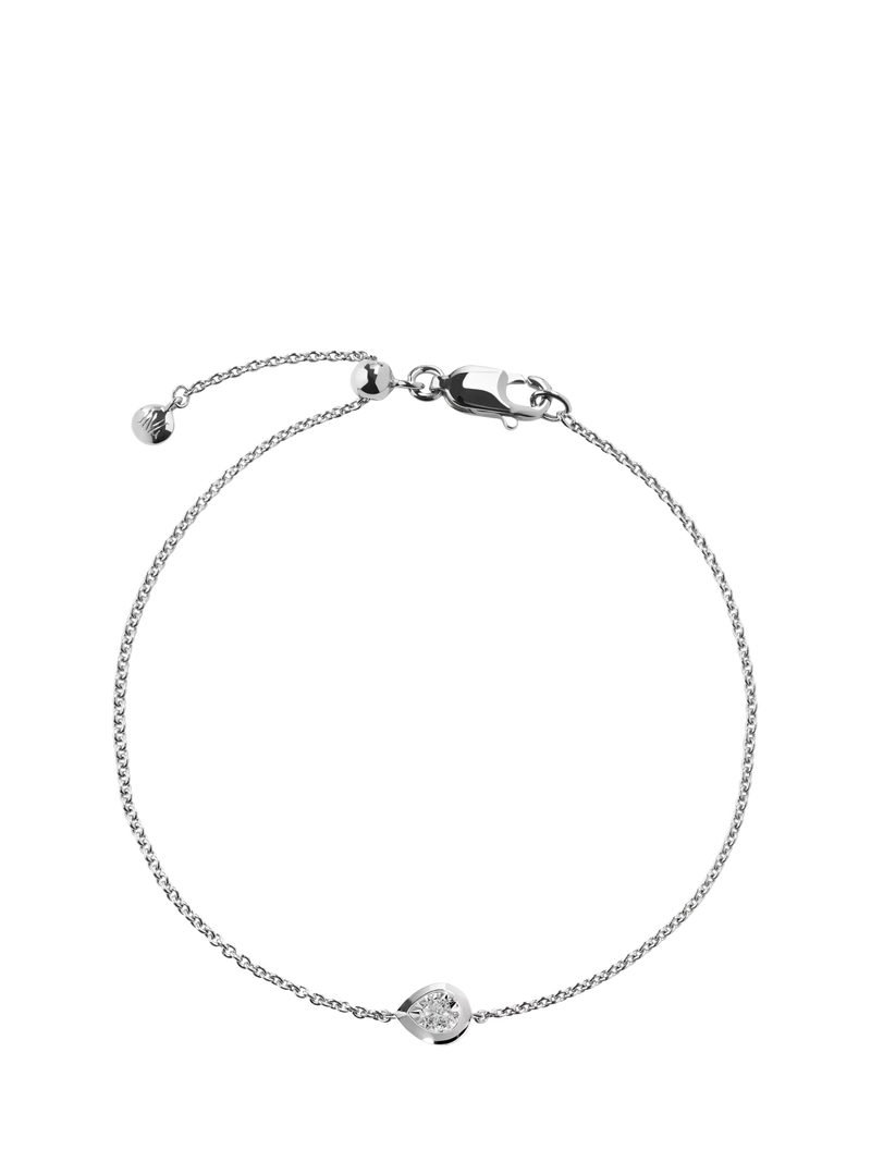 Monica Vinader Pear Chain Bracelet silver with lab-grown diamonds - British product