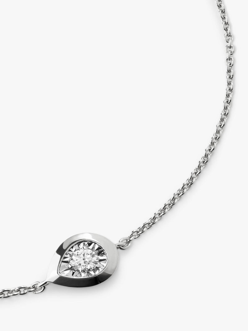 Monica Vinader Pear Chain Bracelet silver with lab-grown diamonds - British product