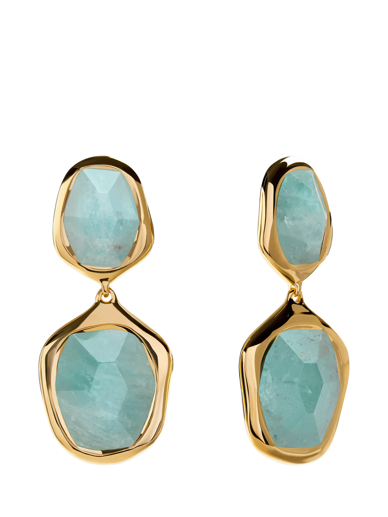 Monica Vinader cocktail drop earrings gold blue, UK version