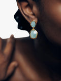 Monica Vinader cocktail drop earrings gold blue, UK version