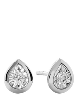 John Lewis Monica Vinader Sterling Silver Lab Grown Diamond Pear Shape Stud Earrings- Buy online at McGrocer