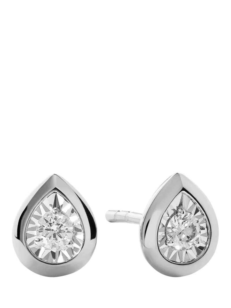 Monica Vinader sterling silver lab grown diamond stud earrings - British product