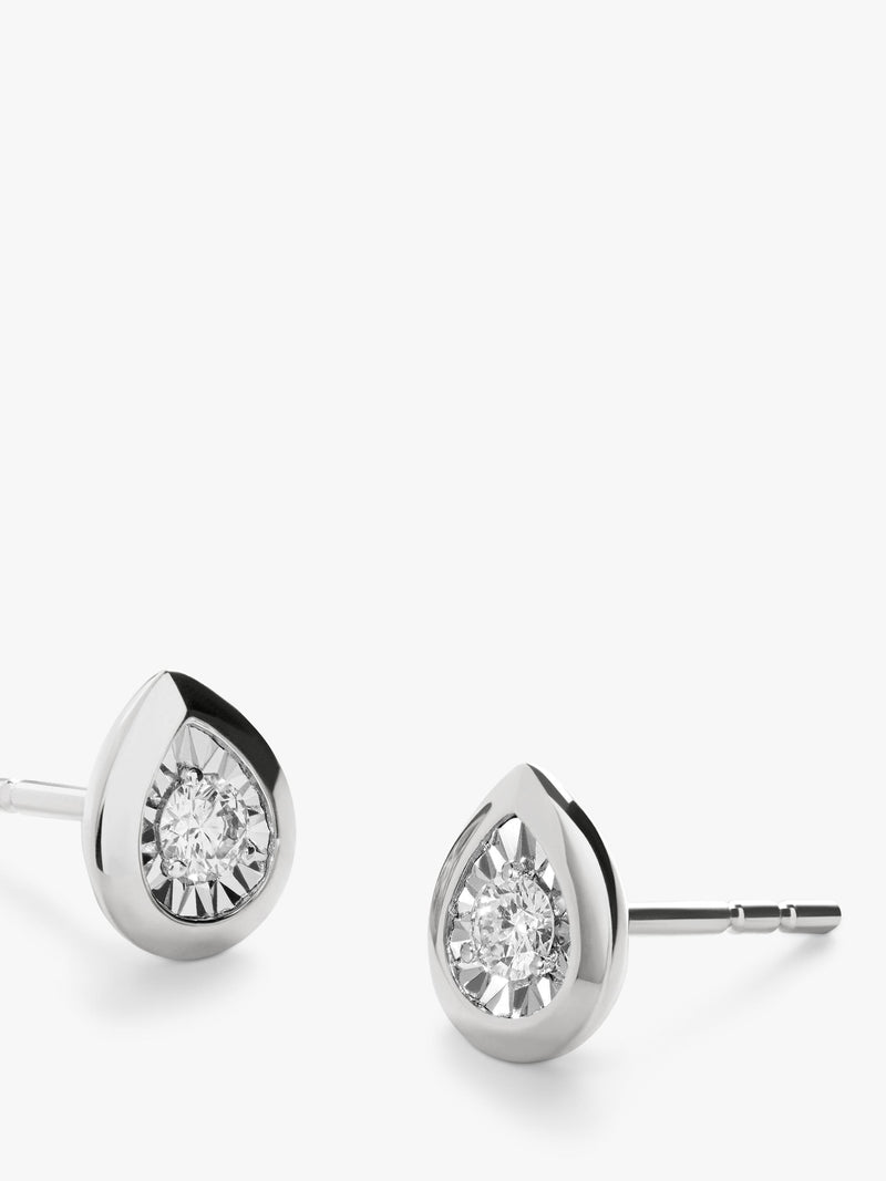 Monica Vinader sterling silver lab grown diamond stud earrings - British product