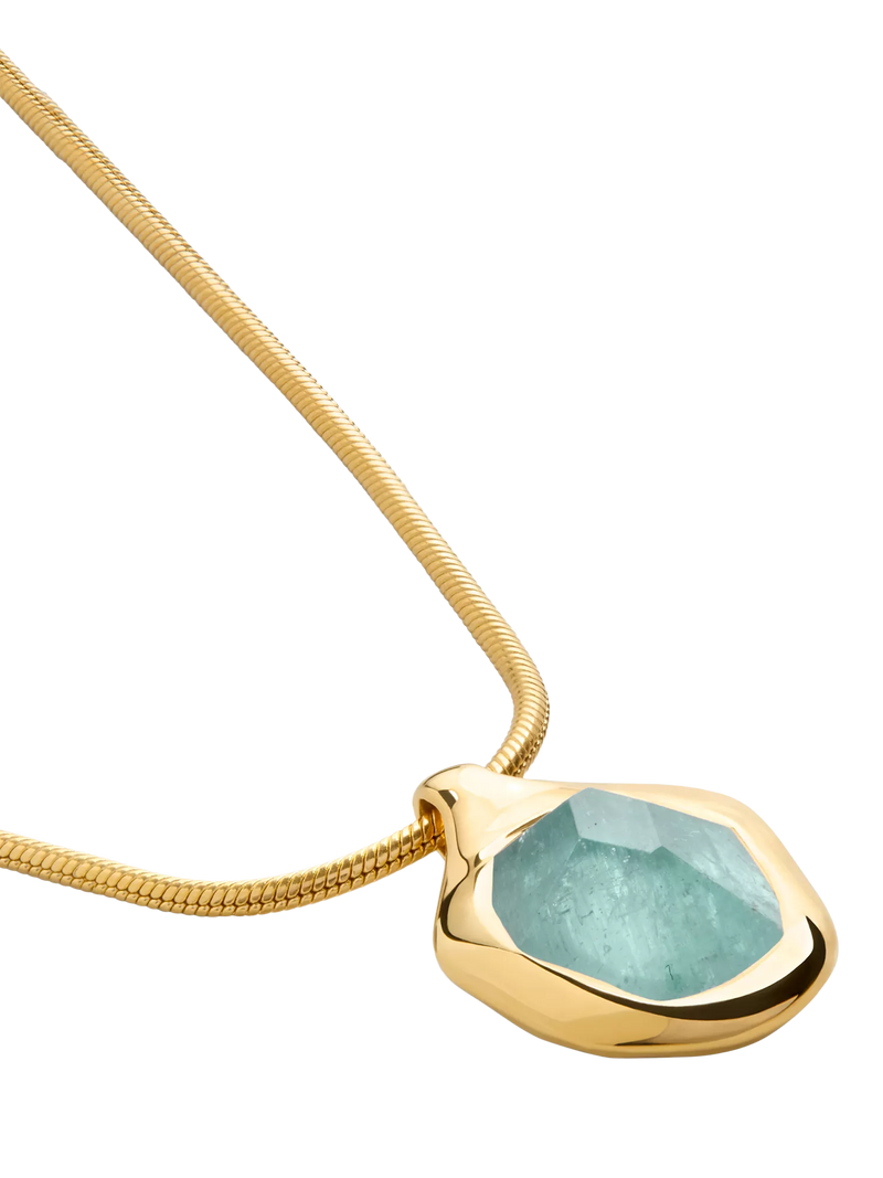 Monica Vinader aquamarine gold vermeil necklace (British brand)