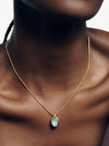 Monica Vinader aquamarine gold vermeil necklace (British brand)