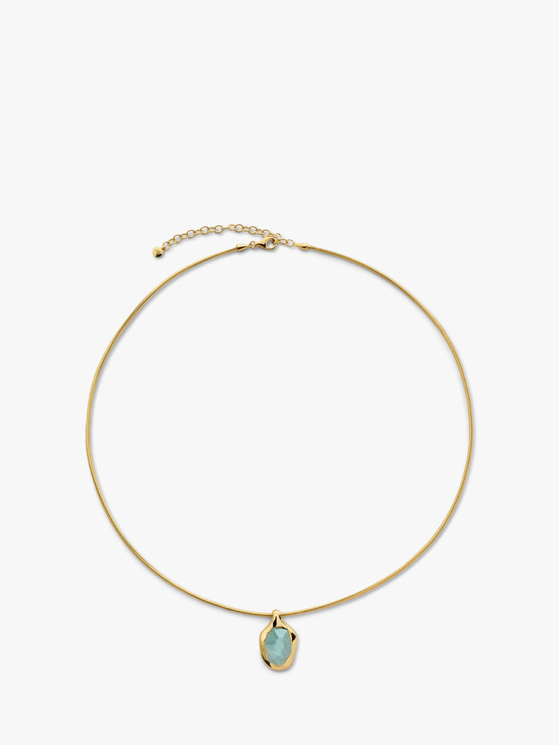 Monica Vinader aquamarine gold vermeil necklace (British brand)