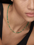 Monica Vinader Delphi beaded gem necklace, green, UK version