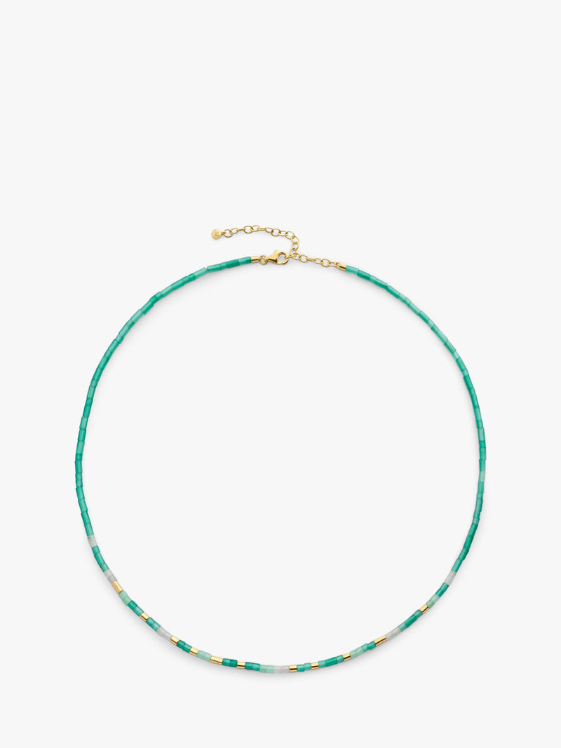 Monica Vinader Delphi beaded gem necklace, green, UK version