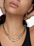 Monica Vinader Delphi beaded gem necklace, green, UK version