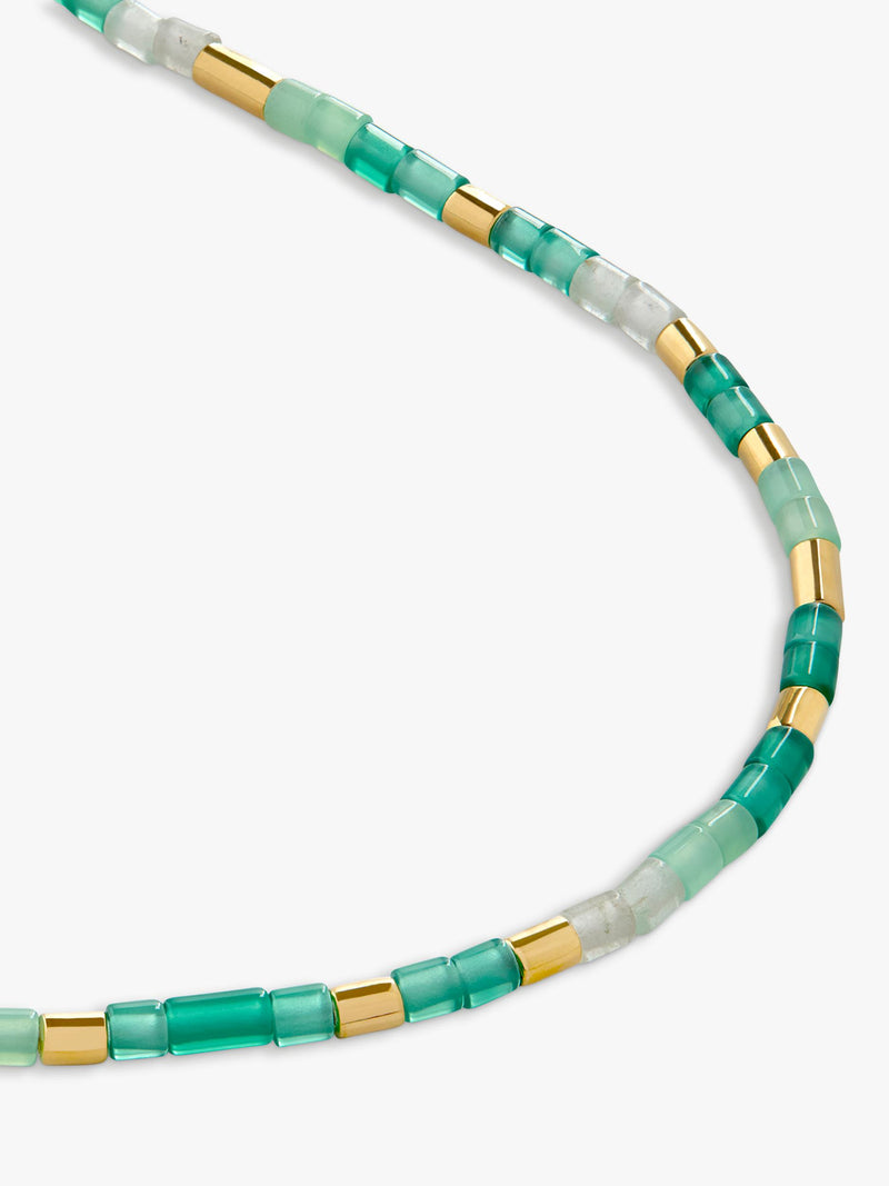Monica Vinader Delphi beaded gem necklace, green, UK version