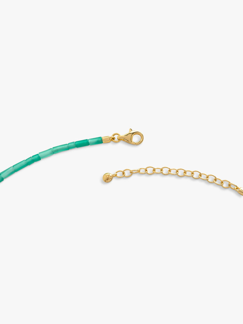 Monica Vinader Delphi beaded gem necklace, green, UK version