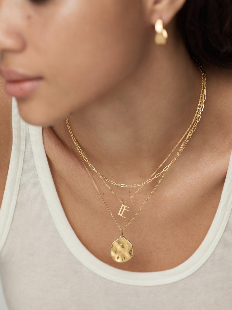 Monica Vinader gold round pendant - British product