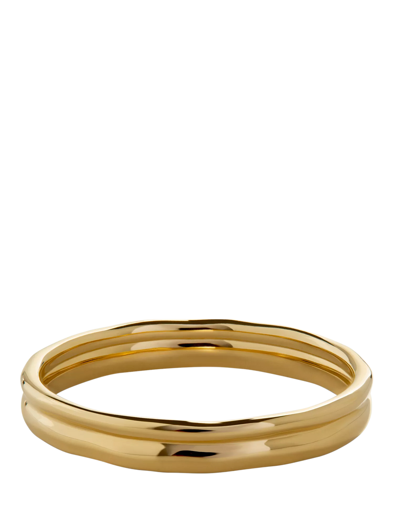 Monica Vinader gold plated MV Siren stacked ring - British product