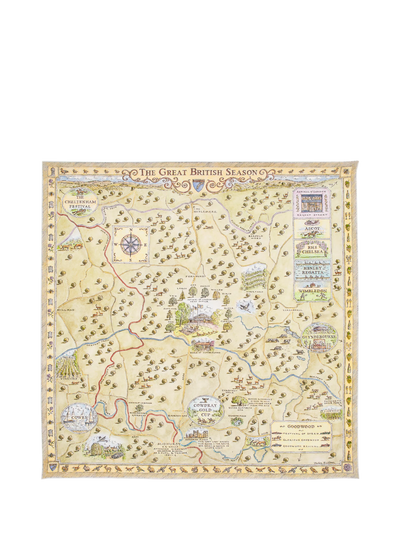John Lewis Aspinal of London Great British Season Silk Scarf Multi 80x80cm- Buy online at McGrocer